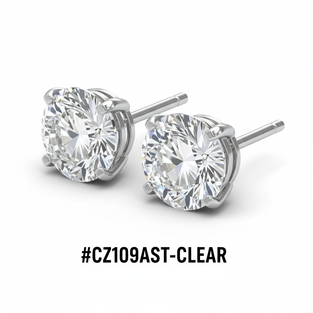 Assorted CZ Crystal Stud Earrings Display Board 72 Pairs #CZ109AST - Image 6