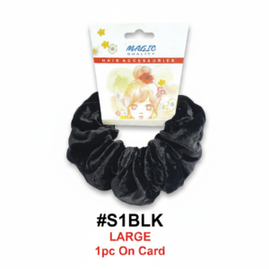 Magic Quality Large Satin Scrunchie Black #S1BLK