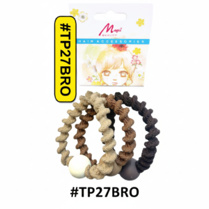 Magic Quality Crinkle Wave Hair Ties 3pcs / #TP27BLK #TP27BRO