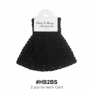 Black Crochet Bun Headband - 2 pcs | #HB2BS