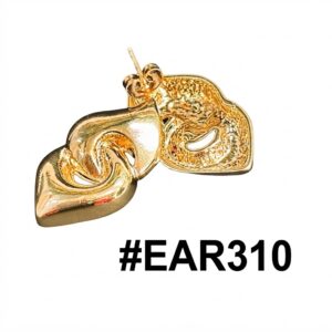 Earring Gold Double Buckle #EAR310