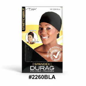 Spandex Durag - Stretchable & Fashionable - Black - #2260BLA