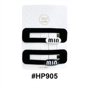 Handmade, Rectangular Hair Clips with “Min” #HP905
