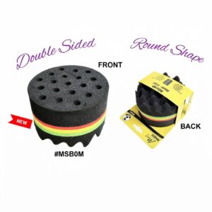 Murry Round Double-Sided Sponge Brush, #MSB0M, Black