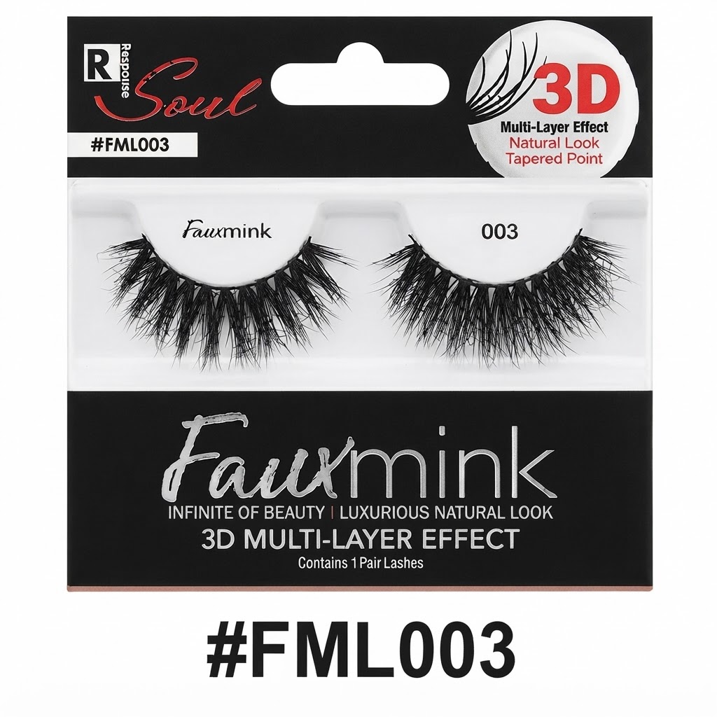 Response Soul Faux Mink Lashes - #FML003 3D Multi-Layer Effect for a Bold Glamorous Look