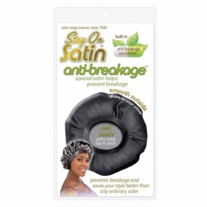 Stay On Satin Anti-Breakage Satin Edge Bonnet Black #7600