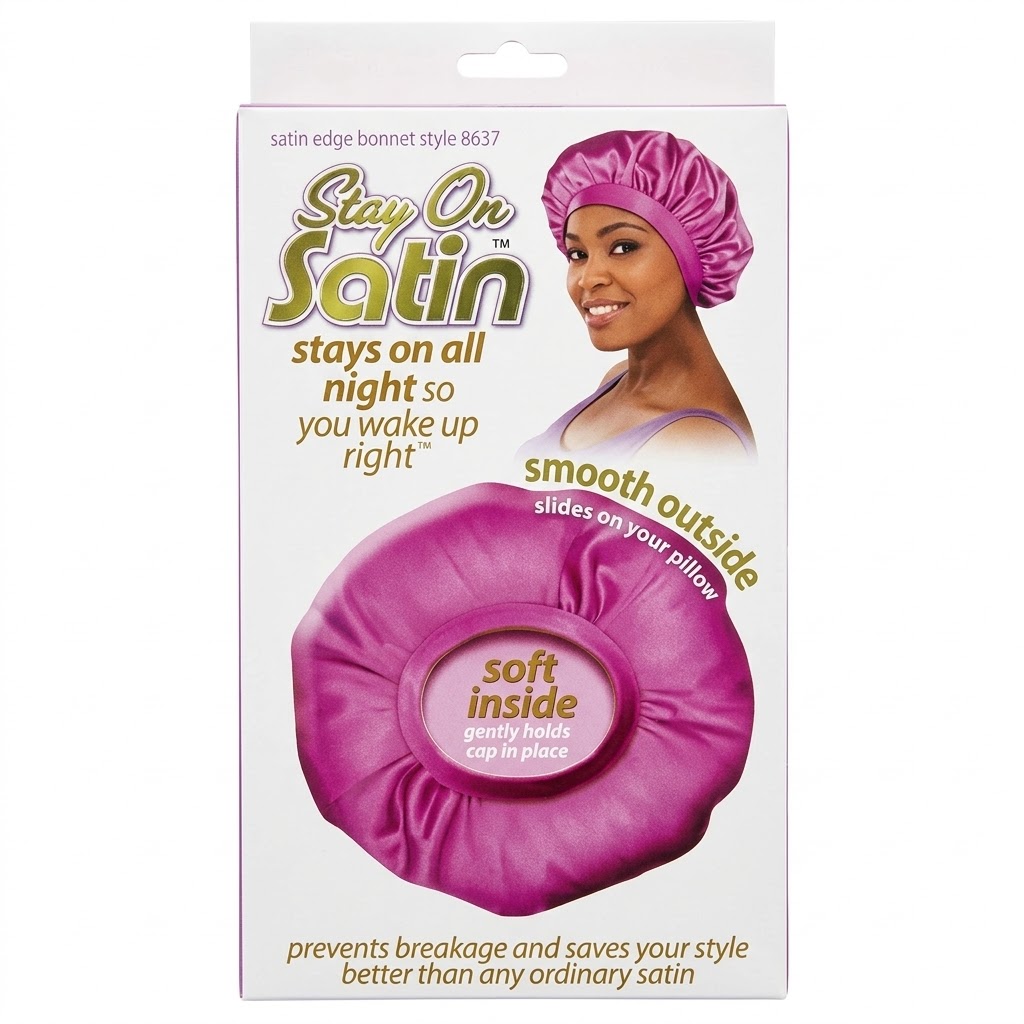 Stay On Satin Edge Bonnet - Assorted Colours Smooth #9637AST