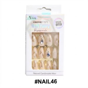 Fancy Finger Nail Lite Pink Colour With Stone #NAIL46
