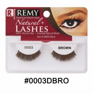 Remy Natural+ Lashes -  Brown Elegant Virgin Hair Lashes for a Natural & Bold Look #003DBRO