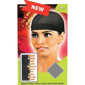 2-in-1 Mesh Dome Cap with Silicone Band Black #MY008BLK