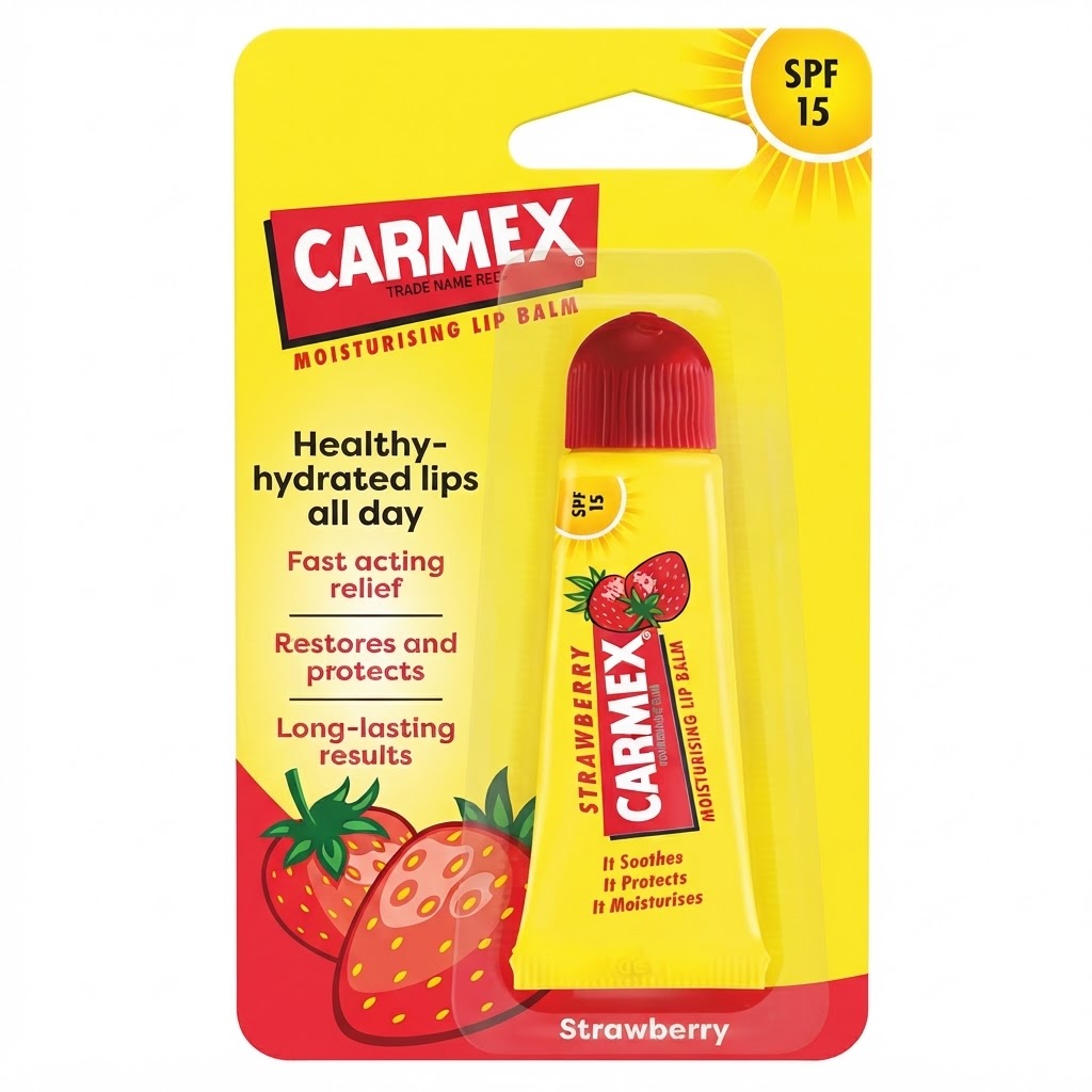 Carmex Strawberry Lip Balm Tube SPF 15 1pcs #CA02031
