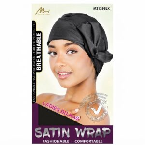Satin Wrap Ladies Durag Fashionable #M2139BLK