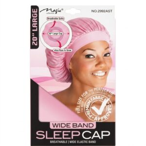Wide Band Sleep Cap Large Size Black & Assorted Colors #2192AST & #2192BLA