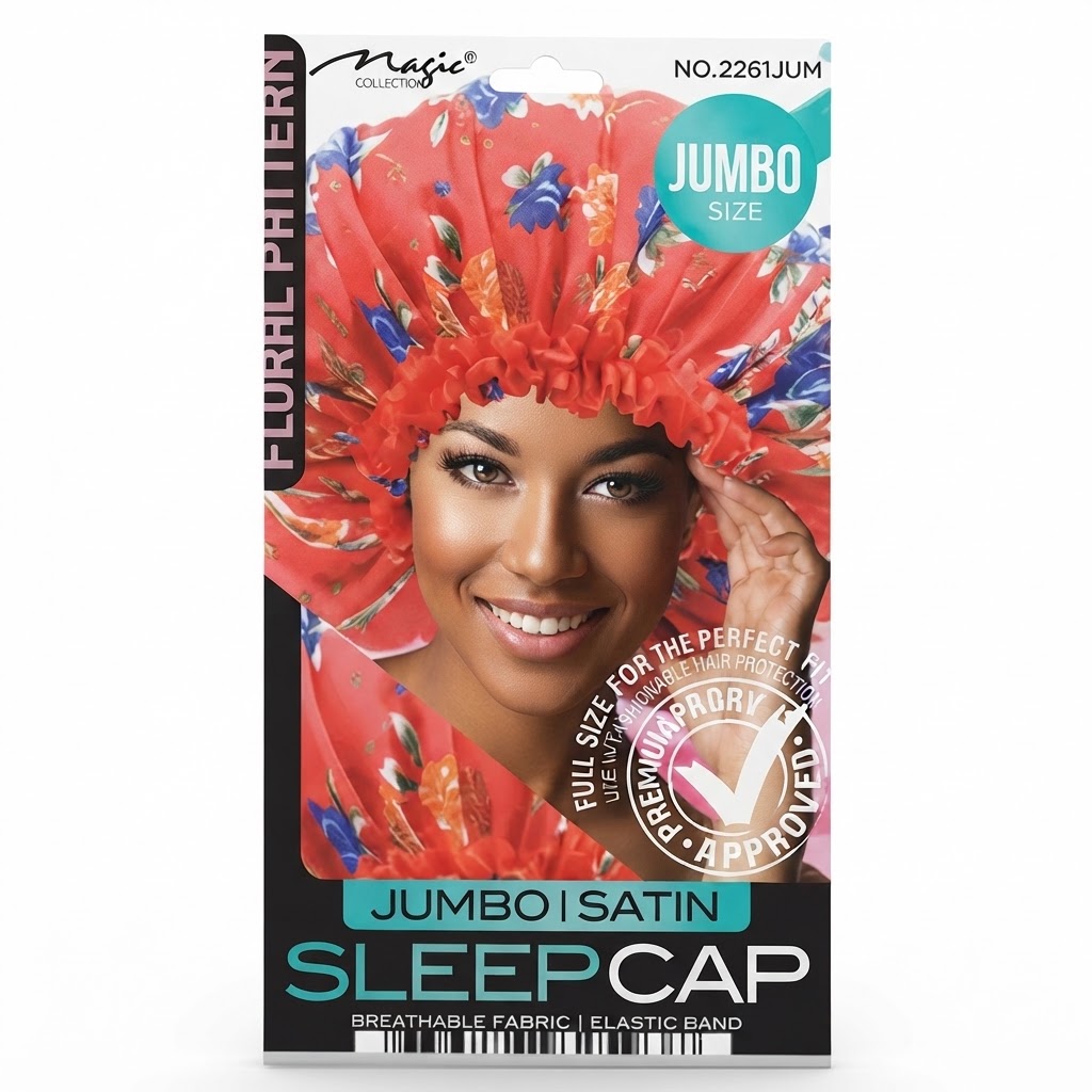 Jumbo Satin Sleep Cap Floral Pattern #2261JUM