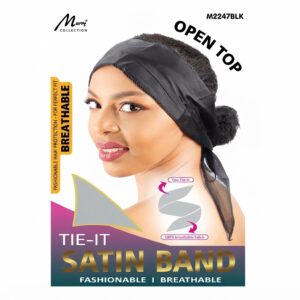 Tie-It Satin Band Open Top Breathable Design Black #M2247BLK