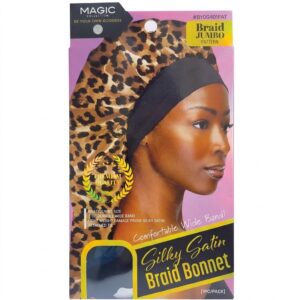 Silky Satin Braid Bonnet Jumbo Size Black & Pattern #BYOG401PAT & #BYOG401BLA