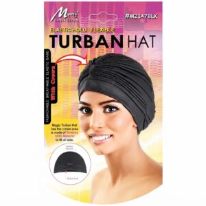 Murry Turban Hat Elastic Hold & Flexible #M2147BLK