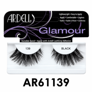 Ardell Glamour 139 Black false eyelashes (AR61139) packaging on a pure white background