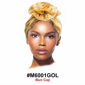 Elegant Bun Cap Multi Colour & Gold #M6001GOL #M6001MUL