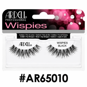 Ardell Professional Wispies Black false eyelashes (#AR65010) packaging on a pure white background
