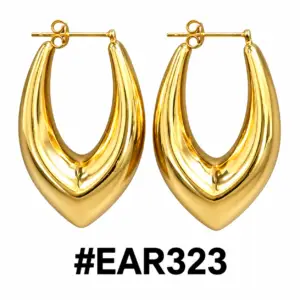 Earrings Chunky Gold V #EAR323