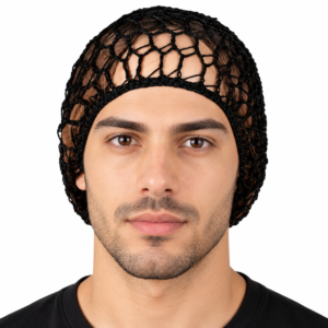 Breathable Fishnet Cap Elastic Mesh Open Mesh Cap in Black #FSHBLK