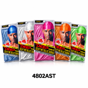 Magic Deep Wave Silky Metallic Durag assorted colours 4802AST Image Title: Magic Deep Wave Silky Metallic Durag โ 4802AST
