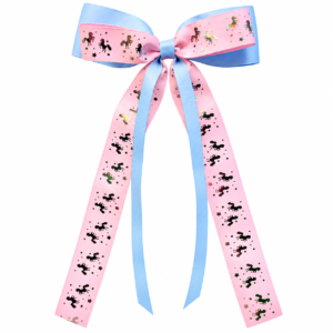 Jojo Medium Tail Pink Blue Unicorn Hair Bow Clip #JOJO16