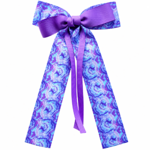 Jojo Medium Tail Purple Blue Marbled Hair Bow Clip #JOJO22