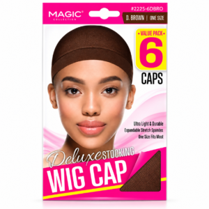 Magic Collection Deluxe Stocking Wig Cap Dark Brown 6 Pack 2225-6DBRO