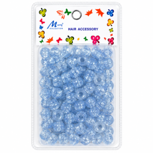 Murry Collection Jumbo Glitter Hair Beads Clear Blue MET5