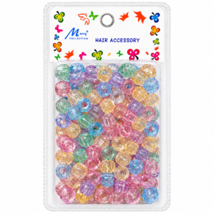 Murry Collection Jumbo Glitter Hair Beads Clear Assorted MET9