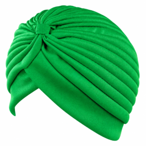 Loose green pleated turban headwear with front knot – 2100GRE ChatGPT can make mistakes. Check important info.