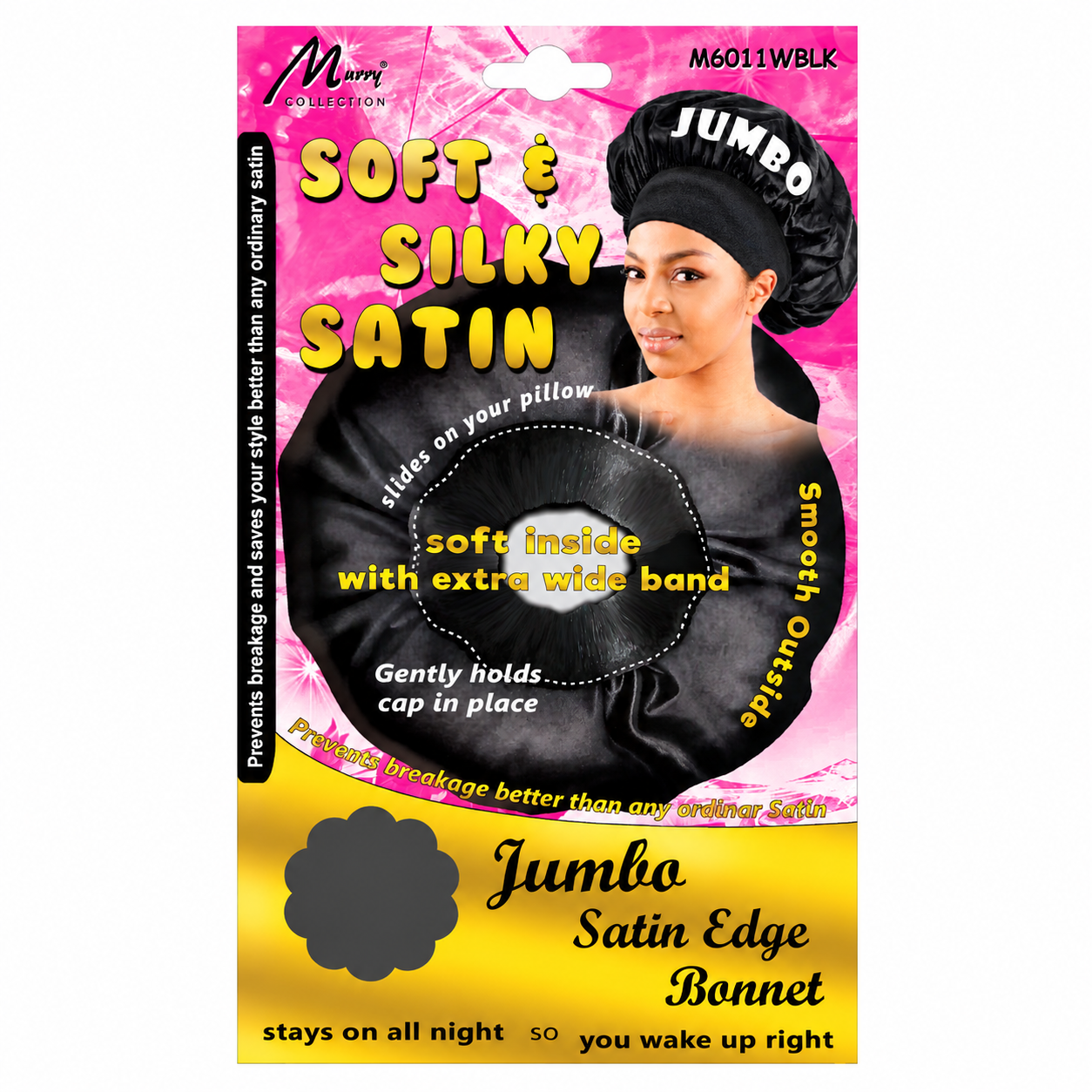 Jumbo Satin Edge Bonnet - Soft & Silky Black #M6011WAST - Image 2