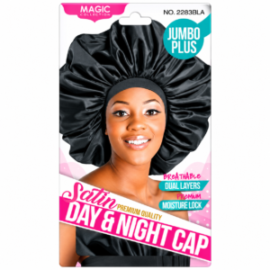 Satin Day & Night Cap Jumbo Plus Black Pink #2283AST #2283BLA