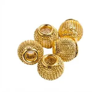 Gold Mesh Hair Rings & Beads Collection Premium #6061GOL