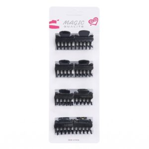 Magic Collection, Hair Claw Clips 8Pcs Pack, Black #Z1084