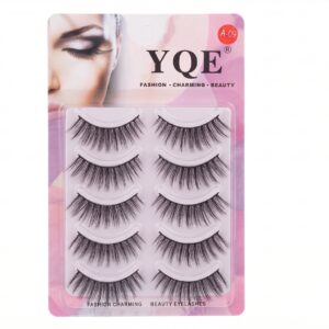 YQE 5 Pairs 3D Wispy False Eyelashes (#A09) Lightweight, Eye Lashes Pack