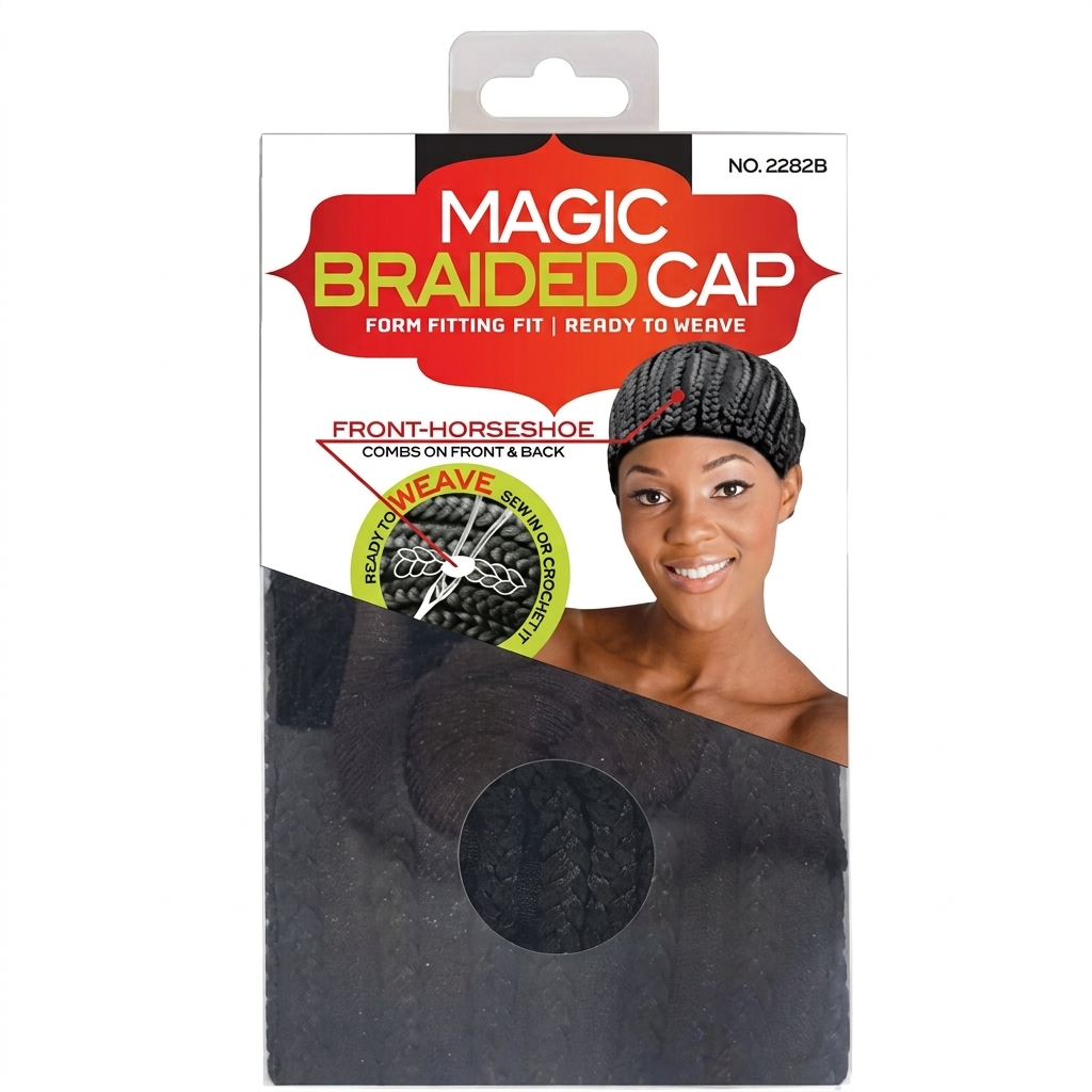 Front-Horseshoe Braided Wig Cap #2282B