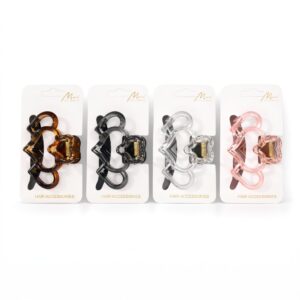 Jaw Clip Medium Mix Colour 4piece Heart Shape #CL918