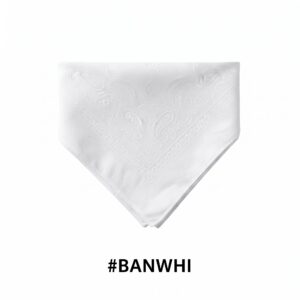 White Printed Paisley Bandana #BANWHI