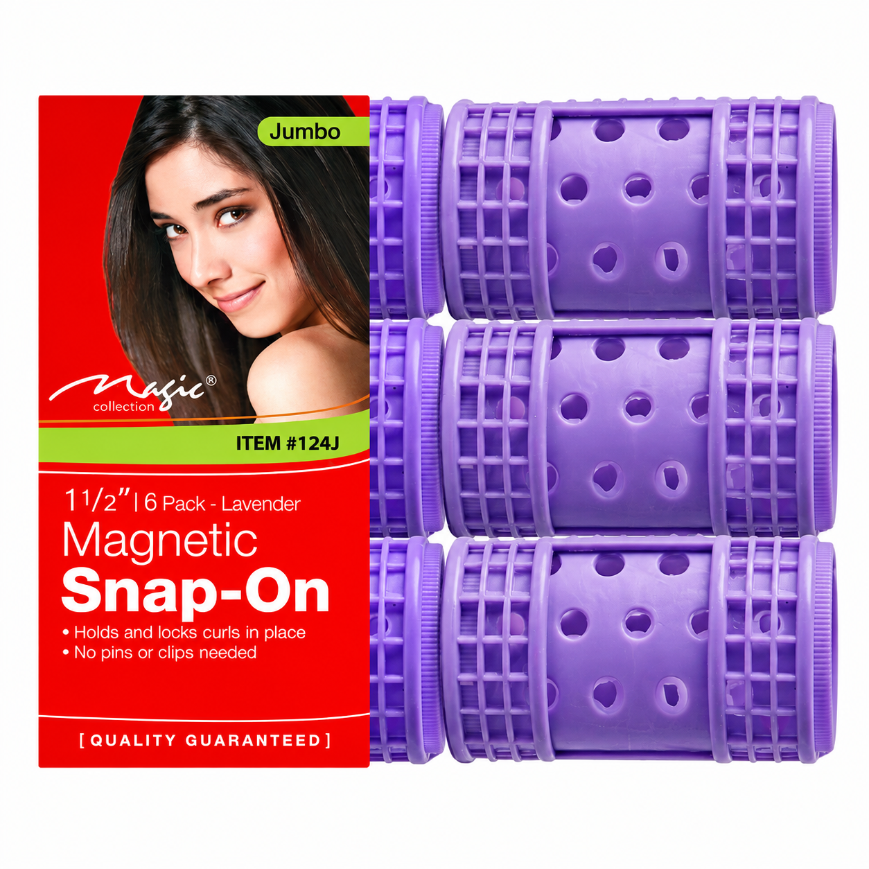 Small blue Snap-Around Rollers 14 pack hair rollers with Magic collection packaging on a white background