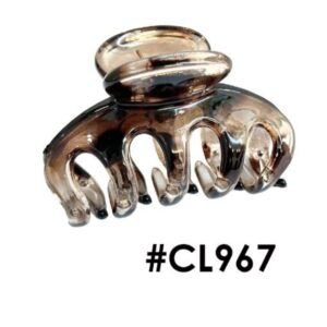 Mini Translucent Hair Claw Clamp, Smoky Brown #CL967