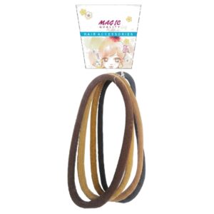 Magic Collection Long Pony Head Bands in Brown 4 Pack #LT15BRO