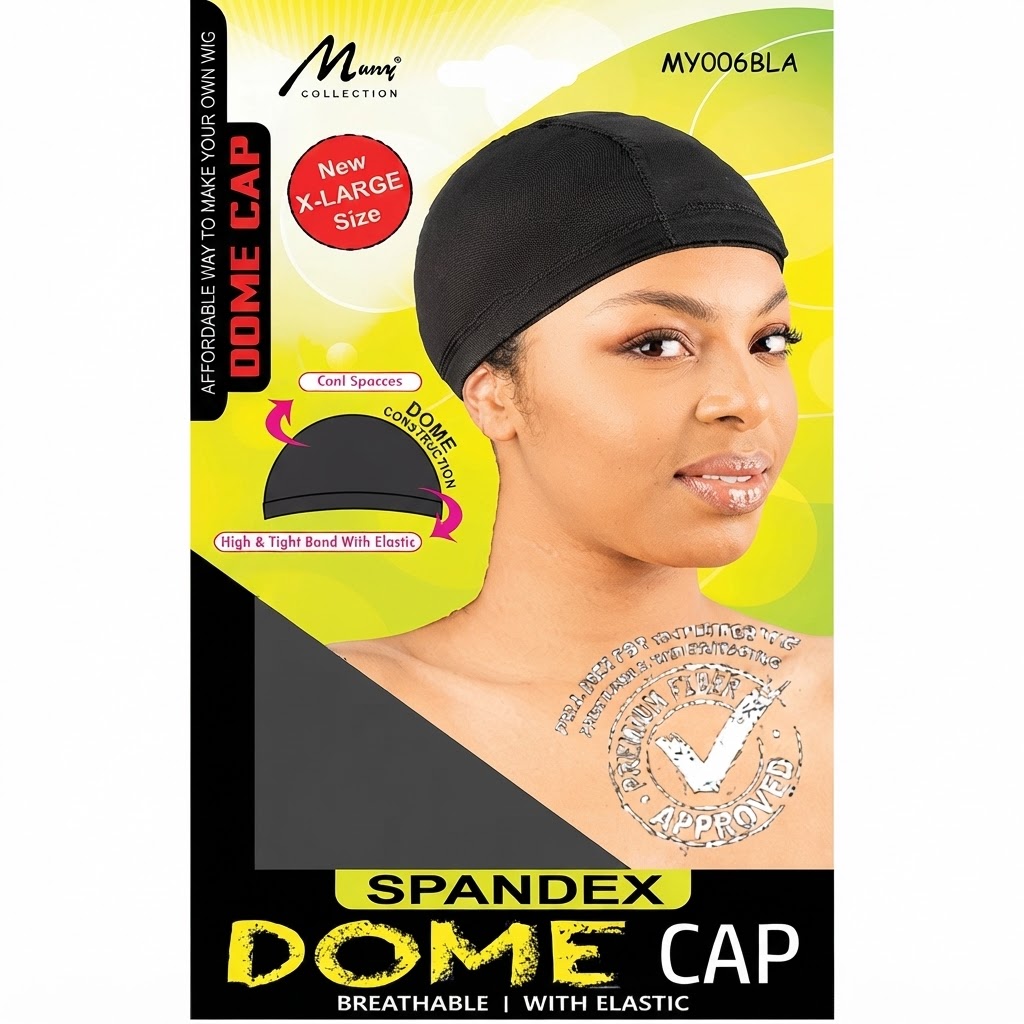 Spandex Dome Cap X-Large Size Black #MY006BLK