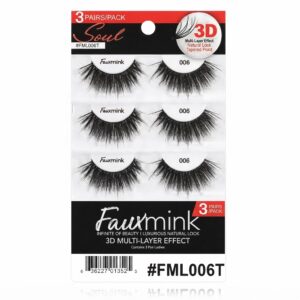 Response Soul Faux Mink Lashes - #FML006T 3 Pairs Pack - 3D Multi-Layered Lashes
