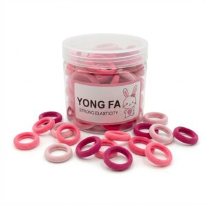Hair Elastics Jar -Pink Strong Elasticity Small Ties #TP81PINK