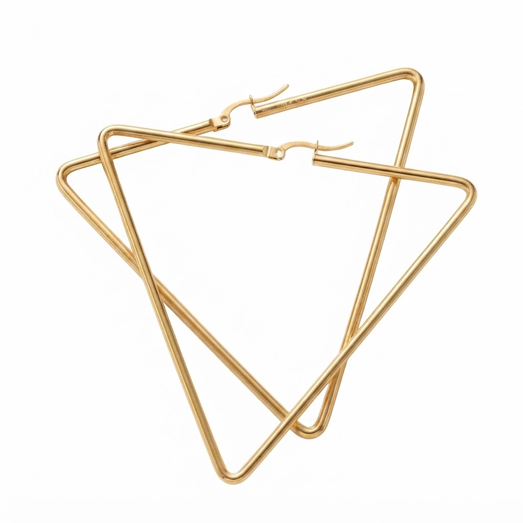 Earrings Murry Collection Gold Triangle Shape Fancy #EAR38