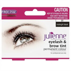 Julienne Eyelash & Brow Tint Permanent Color in Midnight Black #JU1BLK