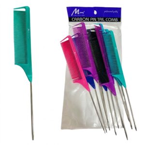 Loose Wide Teeth Pin Tail Comb Assorted in vibrant colours